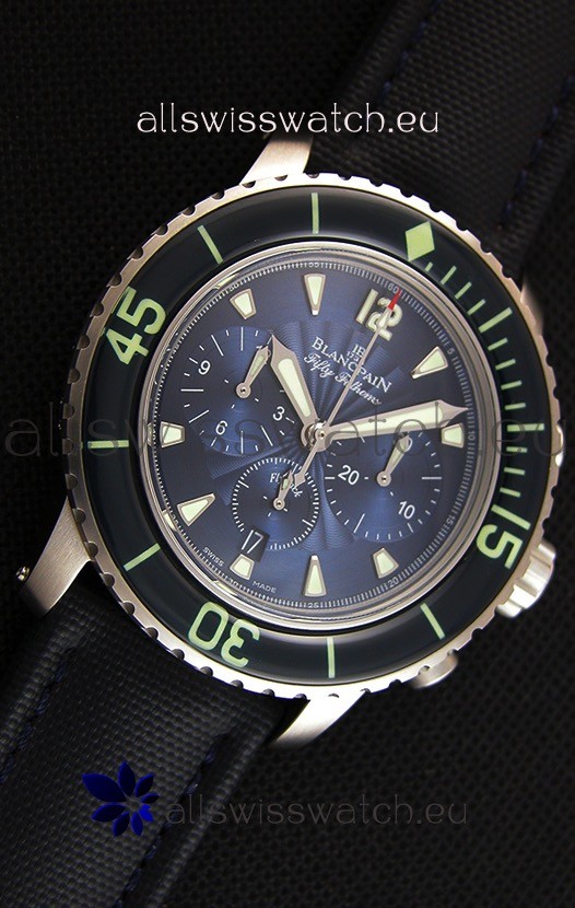 IMG_9081 Blancpain Blancpain Fifty Fathoms Chronograph Flyback Blue 1:1 Mirror Replica 7