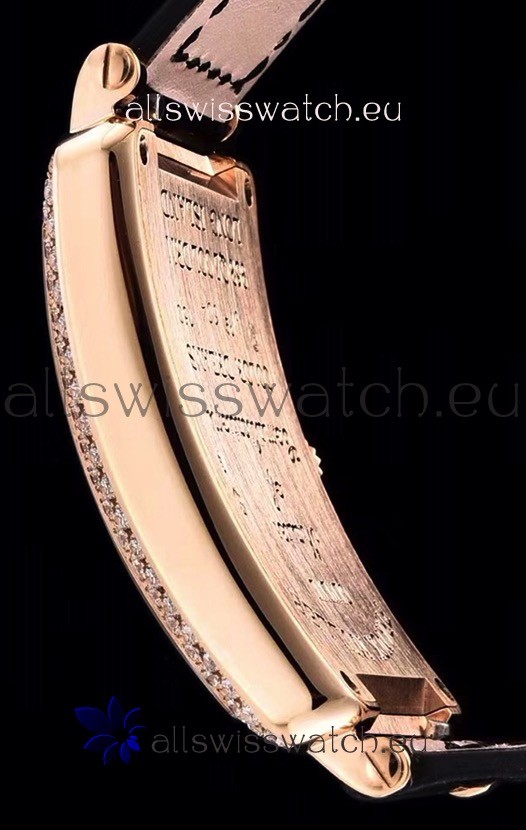 IMG_9081 Franck Muller Long Island Color Dreams Pink Gold in Black Strap Replica 7