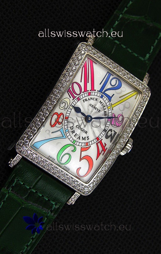 IMG_9081 Franck Muller Long Island Color Dreams Ladies- Green Strap Replica 7