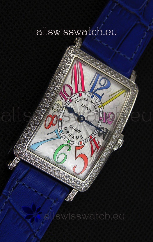 IMG_9081 Franck Muller Long Island Color Dreams Ladies- Blue Strap Replica 7