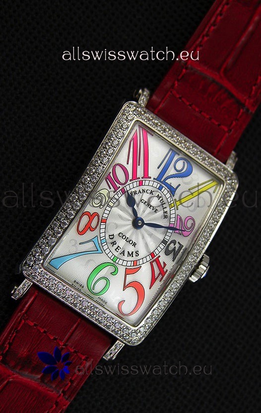 IMG_9081 Franck Muller Long Island Color Dreams Ladies- Red Strap Replica 7