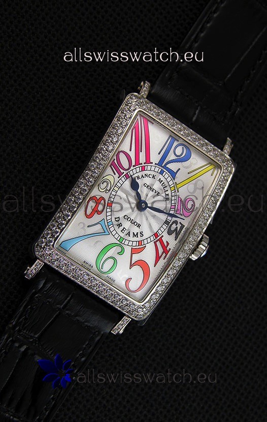 IMG_9081 Franck Muller Long Island Color Dreams Ladies- Black Strap Replica 7