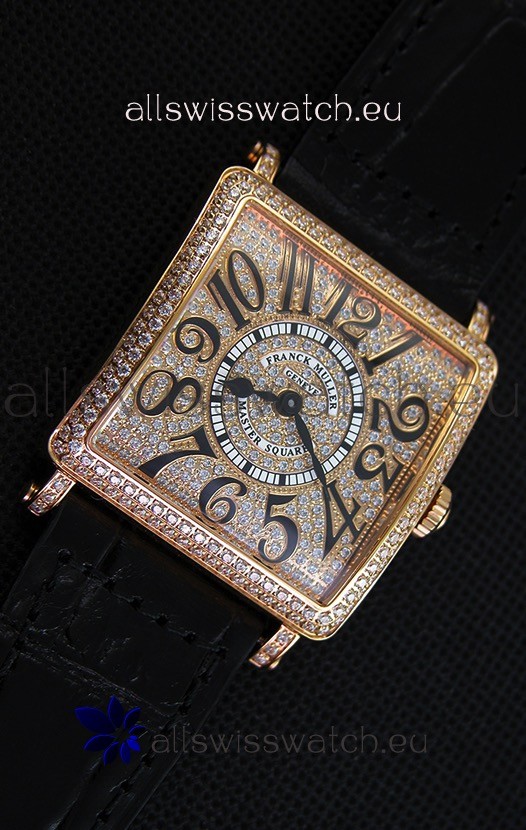 IMG_9081 Franck Muller Master of Sqaure Ladies Quartz in Pink Gold Case Replica 7