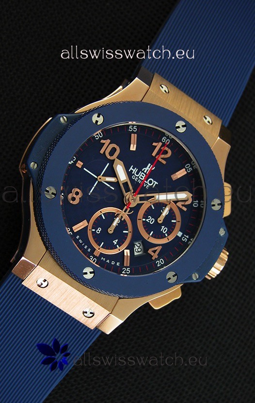 IMG_9081 Hublot Big Bang Blue Pink Gold Case1:1 Mirror Replica 7