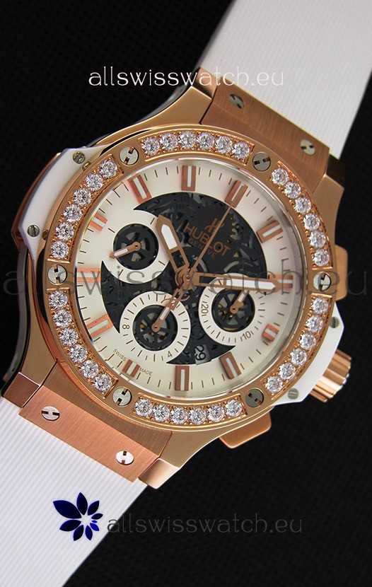 Hublot Big Bang Diamonds Bezel in Pink Gold Case Replica 7