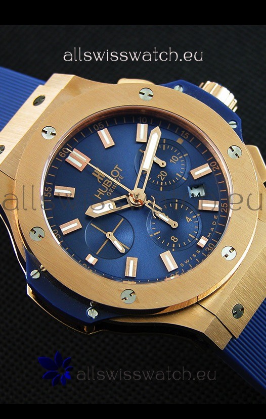 IMG_9081 Hublot Big Bang Pink Gold Blue1:1 Mirror Replica 7
