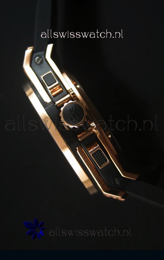 Hublot Big Bang Carbon Dial Diamonds Studded Rose Gold Replica 7