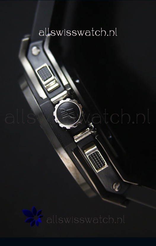 IMG_9081 Hublot Big Bang Carbon Dial Diamonds Studded PVD Case Replica 7