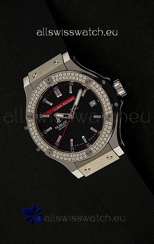 IMG_9081 Hublot Luna Rossa Quartz in Diamond Plated Replica 7