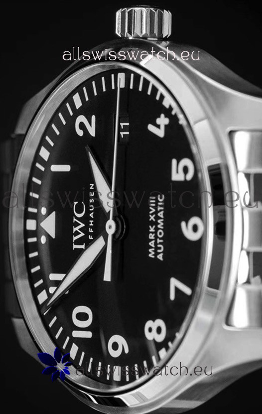 IMG_9081 IWC MARK XVIIIin 904L Steel Black Dial 40MM - 1:1 Mirror Replica 7