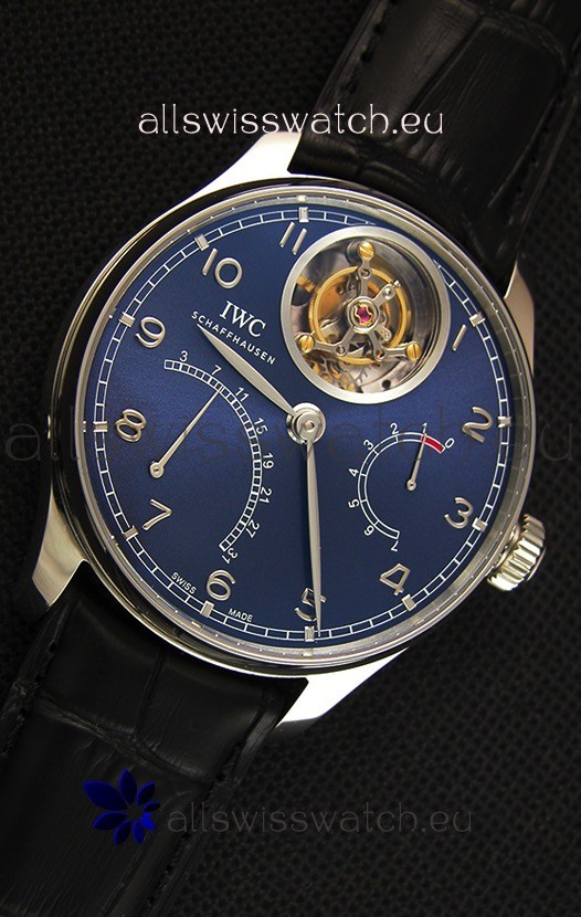 IMG_9081 IWC Portugieser Tourbillon Mystere Retrograde Blue Dial UPDATED 2019 Version Replica 7
