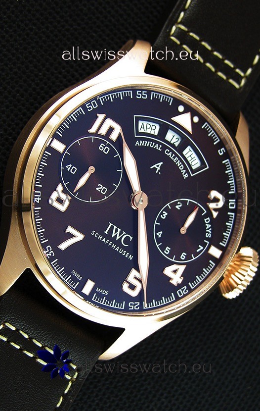 IMG_9081 IWC Big Pilot Annual Calender Antoine de Saint Exupéry Brown Dial IW502706 1:1 Mirror Replica 7