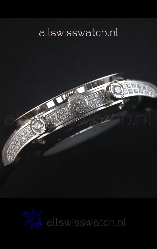 IMG_9081 IWC Portuguese Chronograph Black Dial/Strap with Diamonds 1:1 Mirror Replica 7