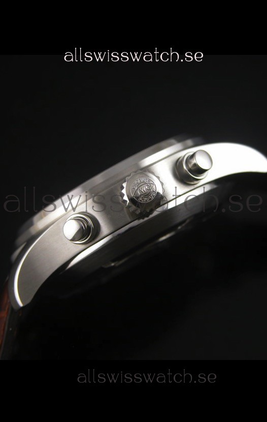 IMG_9081 IWC IW387802 Pilot Chronograph 1:1 Mirror with Leather Strap Replica 7