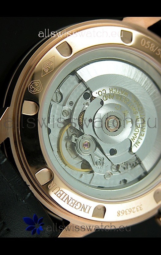 IMG_9081 IWC Schaffhausen Ingenuier Vintage Automatic Rose Gold in Black Dial Replica 7