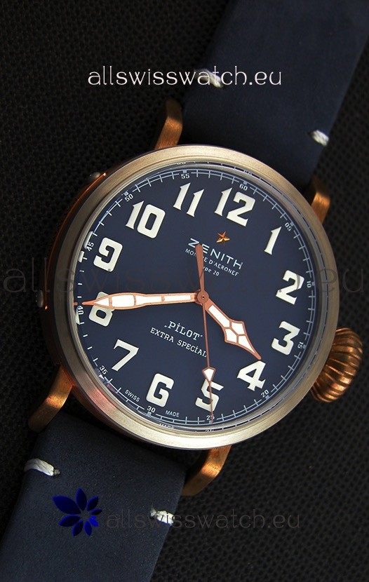 IMG_9081 Zenith Pilot Type 20 Extra Special Vintage Style Blue Dial 1:1 Mirror Replica 7