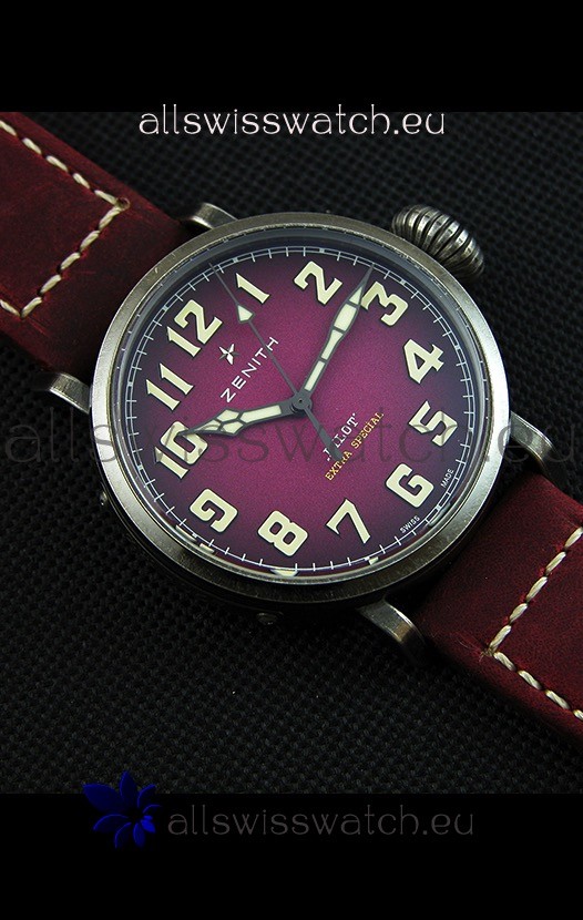 IMG_9081 Zenith Pilot Type 20 Extra Special Purple Dial40MM Replica 7