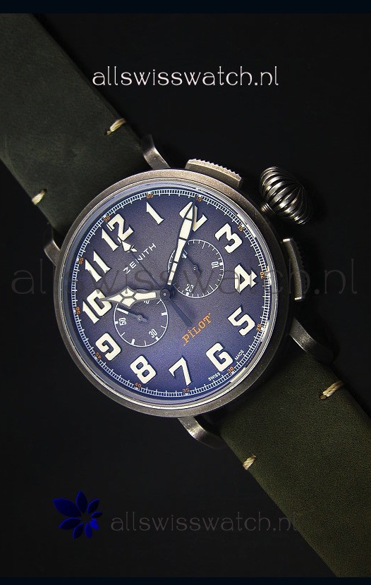 IMG_9081 Zenith Pilot Heritage Edition Ton-Up 1:1 Mirror Replica 7