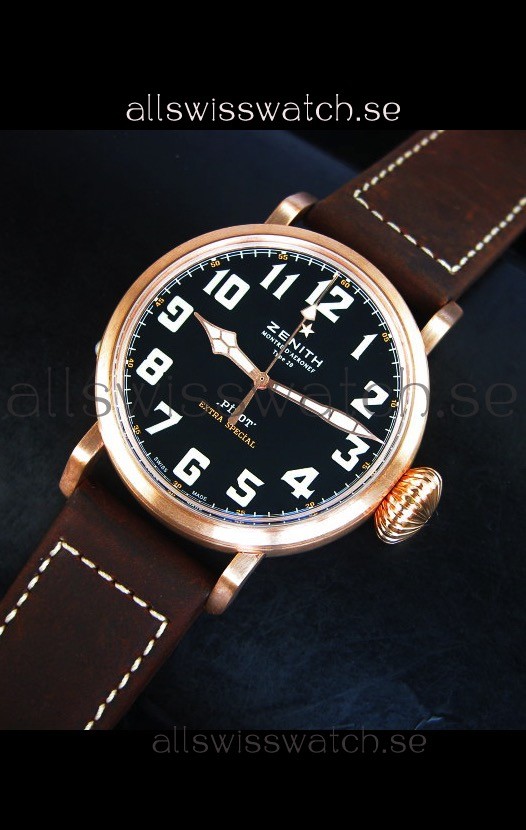 IMG_9081 Zenith Pilot Type 20 Extra Special Edition Yellow Gold 1:1 Mirror Replica 7