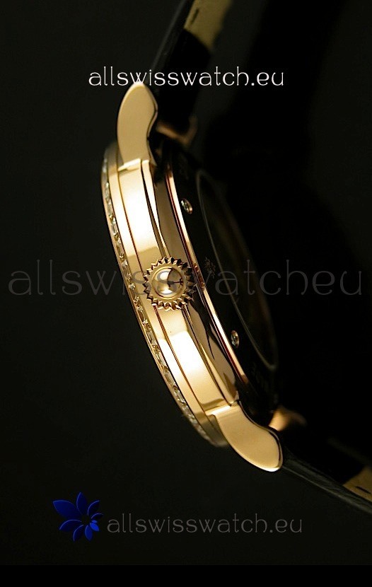 IMG_9081 Patek Philippe Calatrava 5298in Pink Gold Casing - Diamonds Hours Replica 7