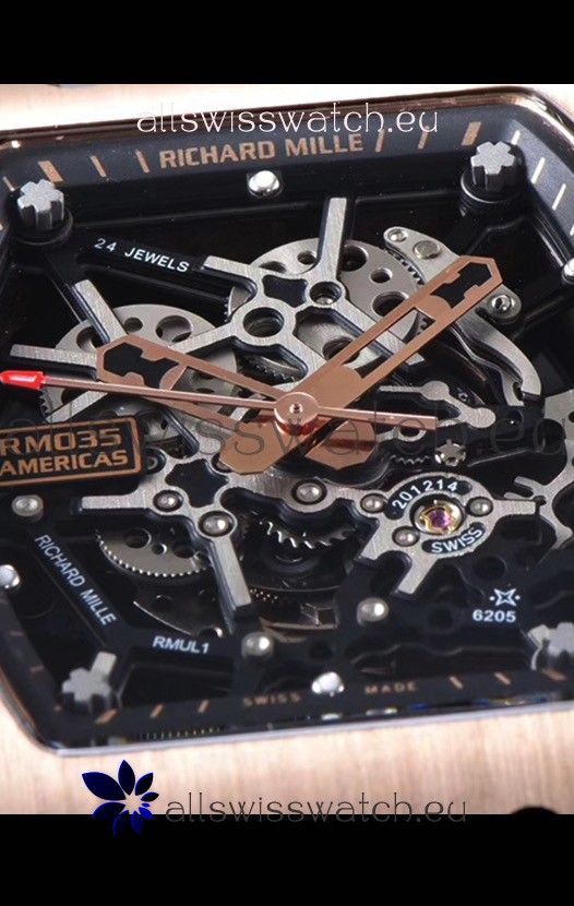 IMG_9081 Richard Mille RM035 AMERICAS 18K Rose Gold in White Strap Replica 7