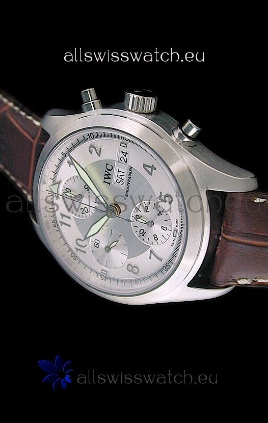 IMG_9081 IWC Der Flieger Chronographin Silver White Dial Replica 7