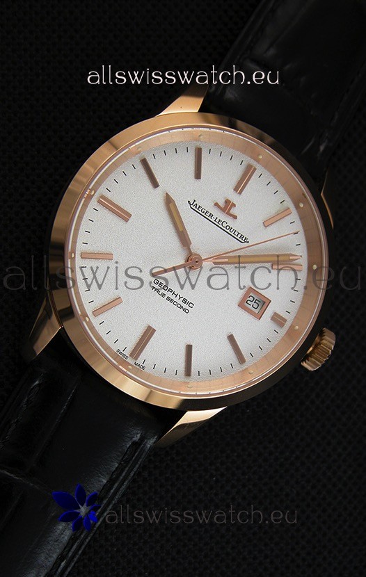 IMG_9081 Jaeger LeCoultre Geophysic True Second Pink GoldWhite Dial Replica 7