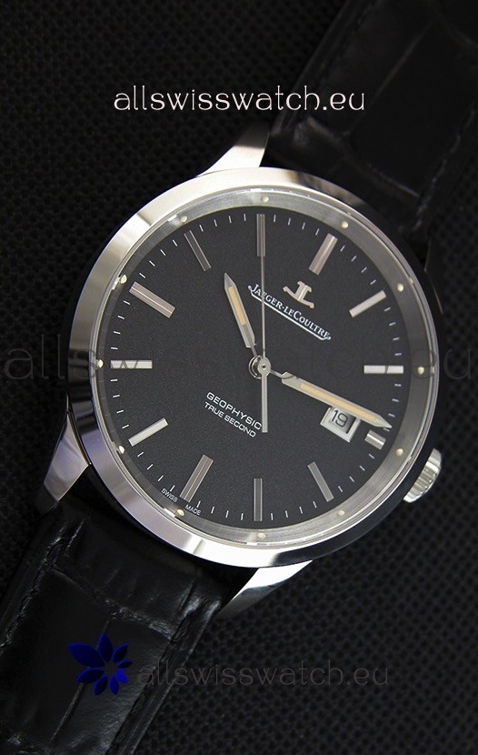 IMG_9081 Jaeger LeCoultre Geophysic True Second Steel Case Black Dial Replica 7