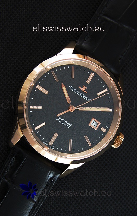 IMG_9081 Jaeger LeCoultre Geophysic True Second Pink GoldBlack Dial Replica 7