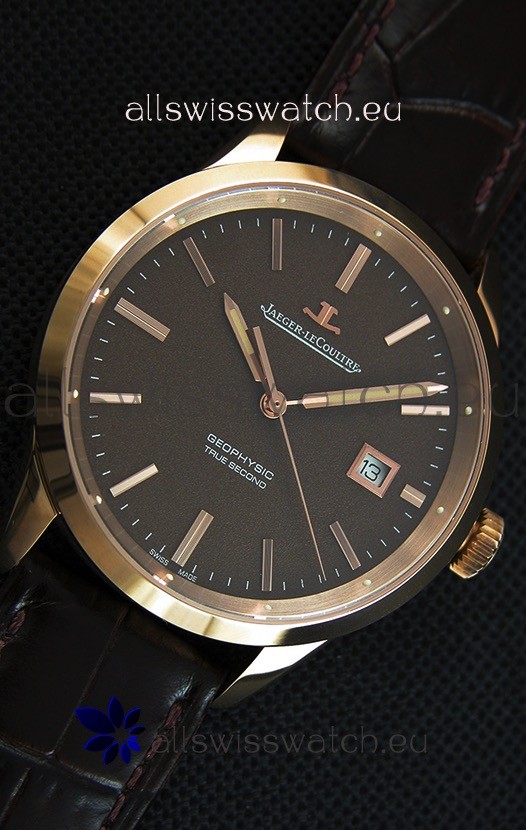 IMG_9081 Jaeger LeCoultre Geophysic True Second Pink GoldBrown Dial Replica 7