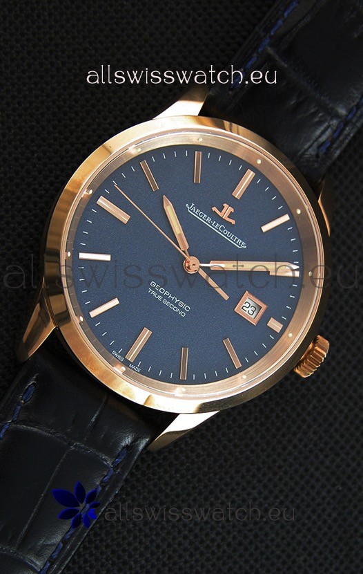 IMG_9081 Jaeger LeCoultre Geophysic True Second Pink GoldBlue Dial Replica 7