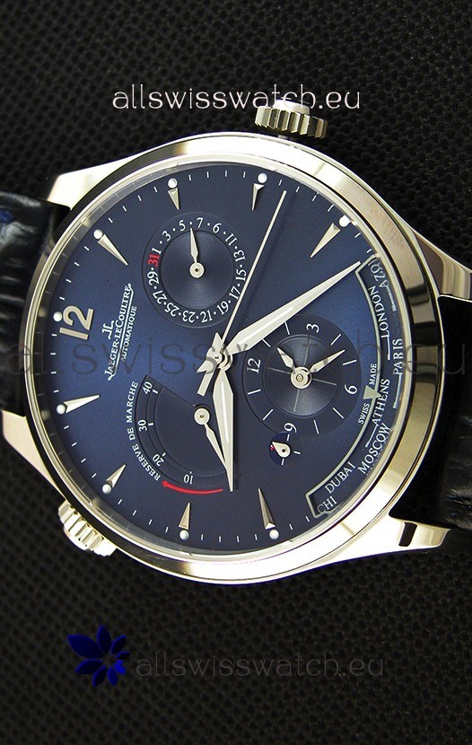 IMG_9081 Jaeger LeCoultre Master Geographic Power Reserve Steel Case Steel Blue Dial Replica 7