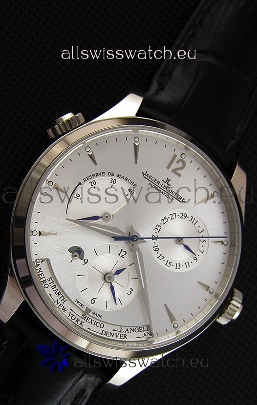 IMG_9081 Jaeger LeCoultre Master Geographic Power Reserve Steel Case Steel Dial Replica 7
