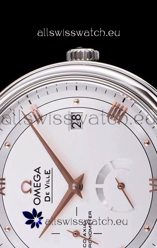 IMG_9081 Omega De Ville Prestige Power Reserve 904L Steel 1:1 Mirror White dial Replica 7