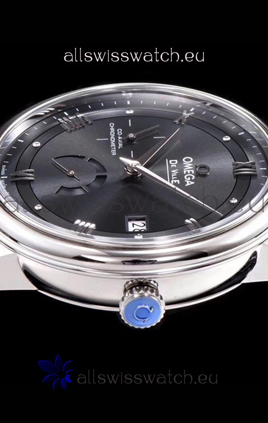 IMG_9081 Omega De Ville Prestige Power Reserve 904L Steel 1:1 Mirror Grey dial Replica 7