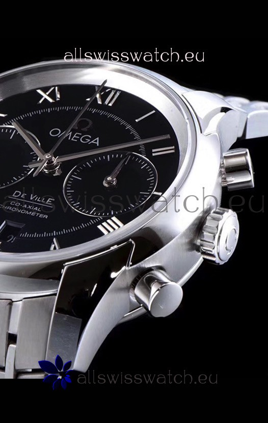 IMG_9081 Omega De Ville Chronograph 1:1 Mirror in Black Dial 42MM Replica 7