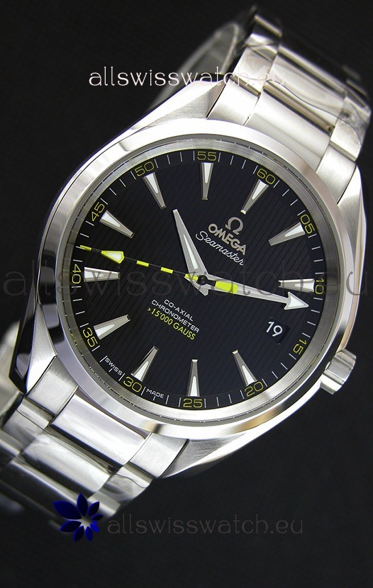 IMG_9081 Omega Master Co-Axial Aqua Terra 15,000 Gauss Black Dial 1:1 Mirror Replica 7