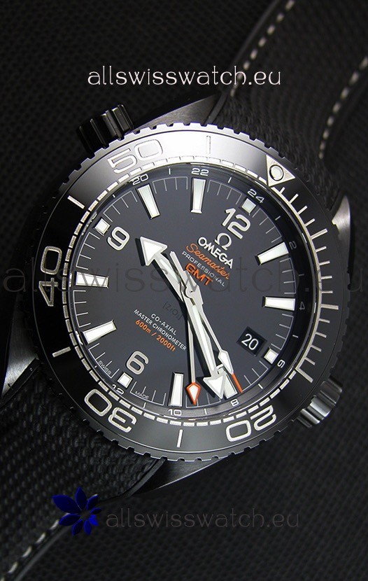 IMG_9081 Omega Seamaster Planet Ocean Deep Black GMT 45.5MM 1:1 Mirror Replica 7
