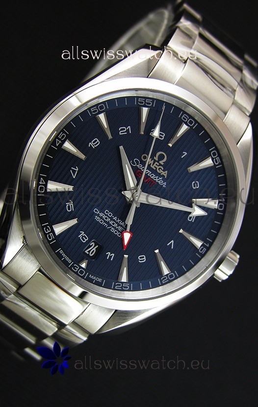 IMG_9081 Omega Seamaster Aqua Terra GMT 150M 43MM 1:1 Mirror Blue Dial Replica 7