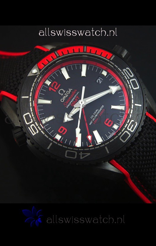 IMG_9081 Omega Seamaster Planet Ocean Deep Black Red GMT 1:1 Edition Replica 7