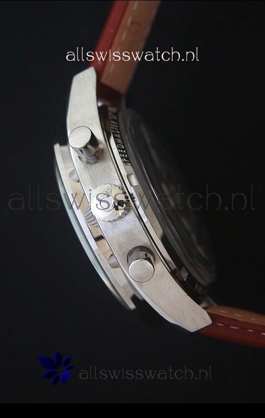 IMG_9081 Omega Speedmaster 57 Co-Axial Chronograph in Brown Leather Strap Replica 7