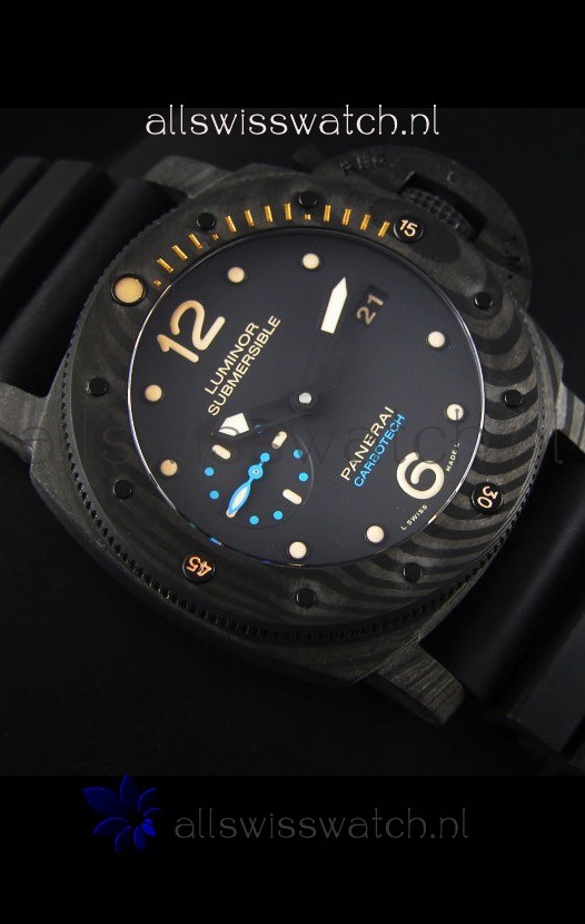 IMG_9081 Panerai Luminor 1950 Submersible PAM616 Carbotech 1:1 Mirror Replica 7