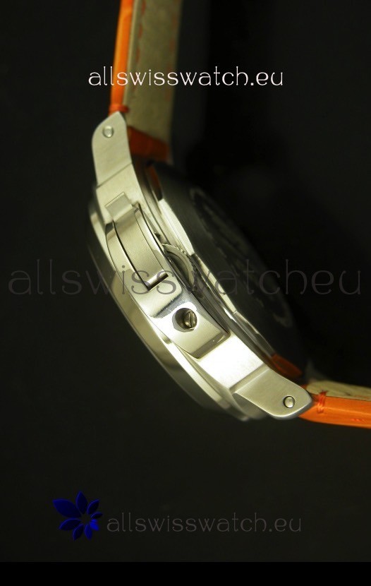 IMG_9081 Panerai Luminor Marina PAM49 40MM - Orange Strap Replica 7