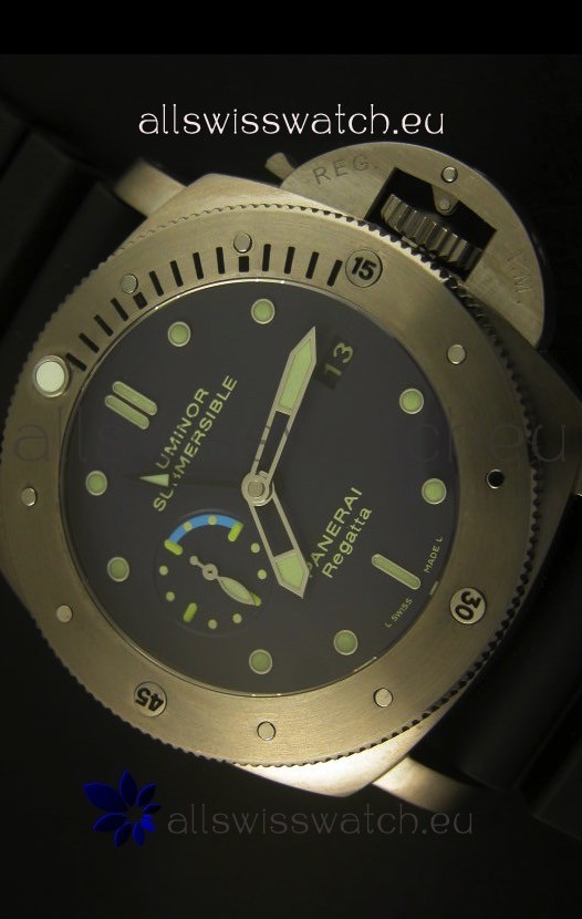 IMG_9081 Panerai Luminor PAM371 Submersible GMT Titanium - 1:1 Mirror Replica 7