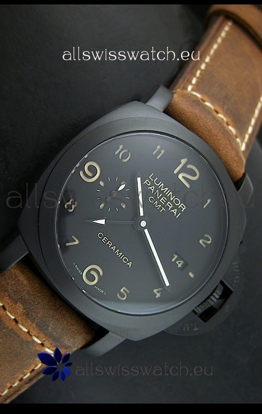 IMG_9081 Panerai Luminor PAM441 GMT 1950 3 Days Power Reserve in Ceramic Case Replica 7