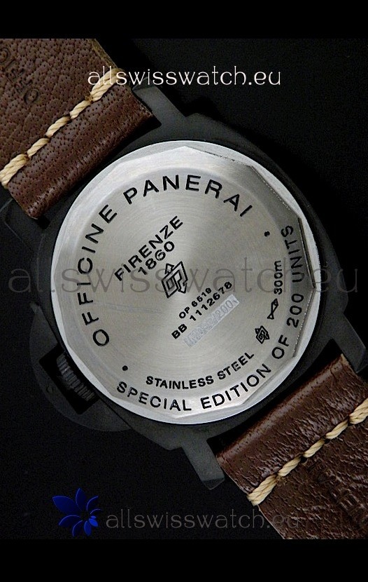 IMG_9081 Panerai Luminor Marina Black Seal PVD in Dark Brown Strap Replica 7