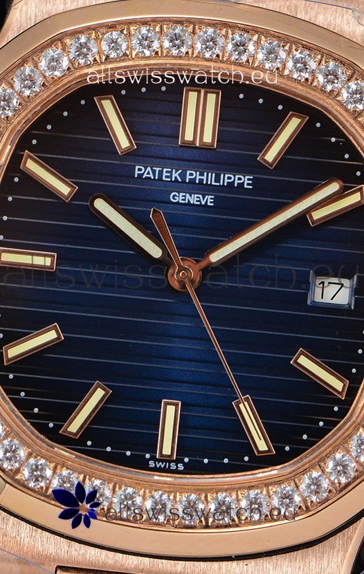 IMG_9081 Patek Philippe Nautilus 5711/1R 1:1 Mirror - Rounded Diamonds Bezel Replica 7