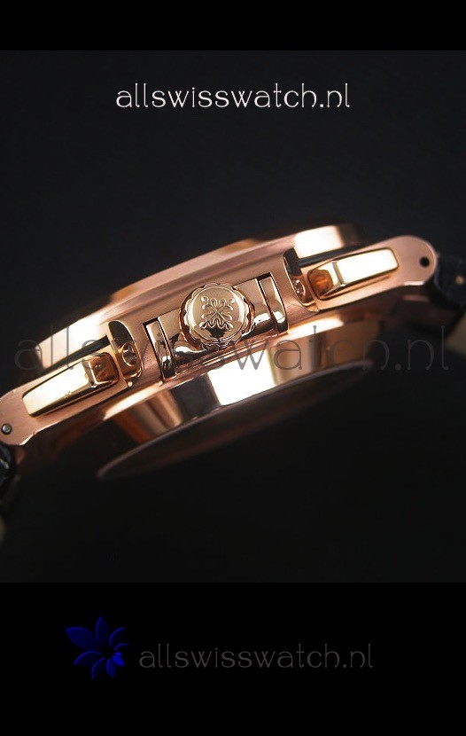 IMG_9081 Patek Philippe Nautilus 5980 Chronograph Rose Gold in Blue Dial - 1:1 Mirror Replica 7