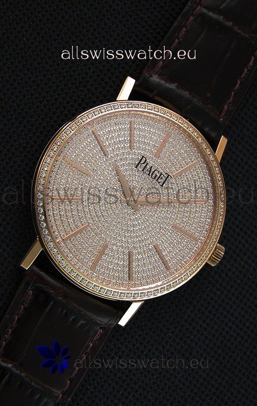 IMG_9081 Piaget Altiplano G0A36128 Paved Diam Dial Quartz in Pink Gold Case Replica 7