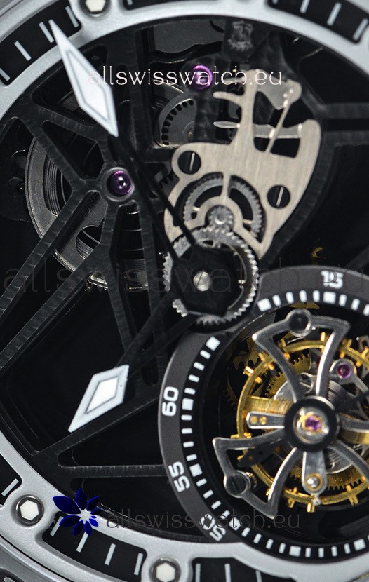 IMG_9081 Roger Dubuis Excalibur Spider Flying Tourbillon Skeleton Titanium Casing 1:1 Mirror Replica 7